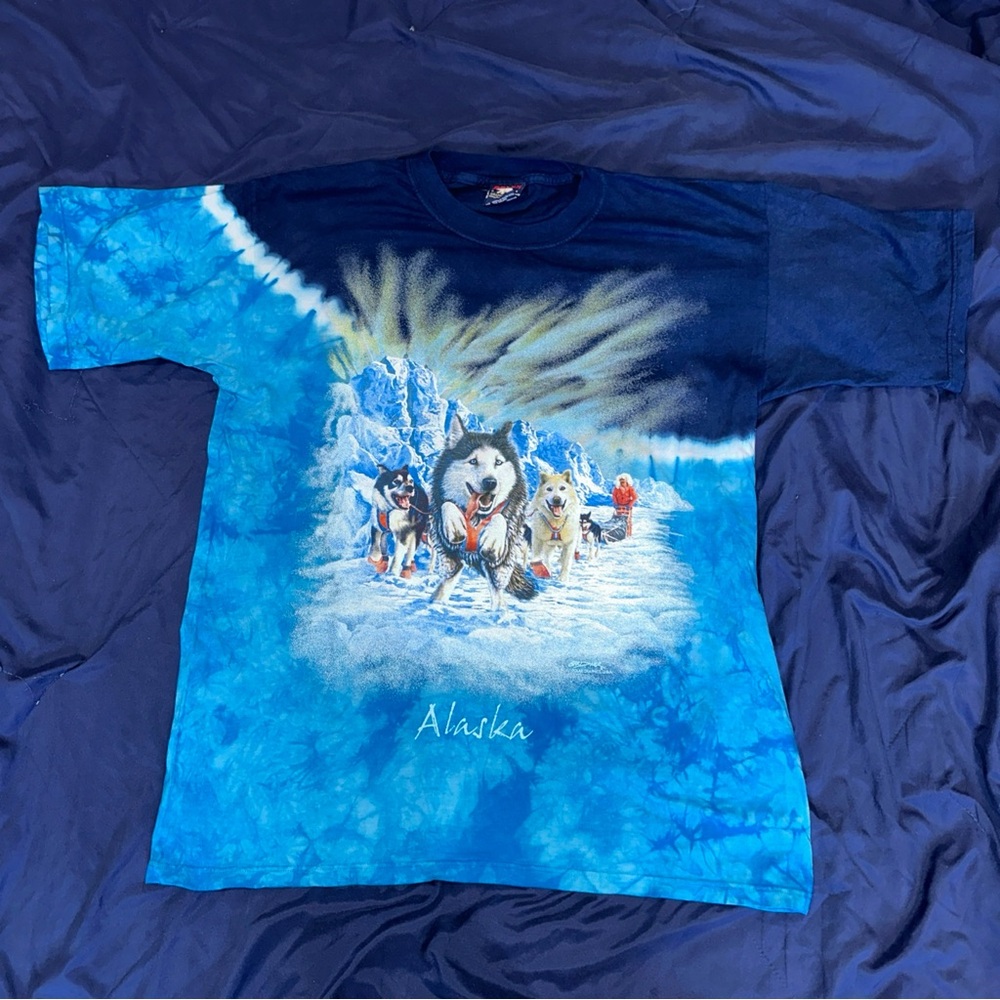 Vintage Men’s Alaska Iditarod Tie Dye T-Shirt Size Large